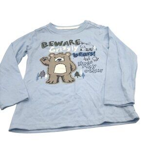 Kids Headquarters Light Blue Grizzly Bear Print Long Sleeve Top Size 4